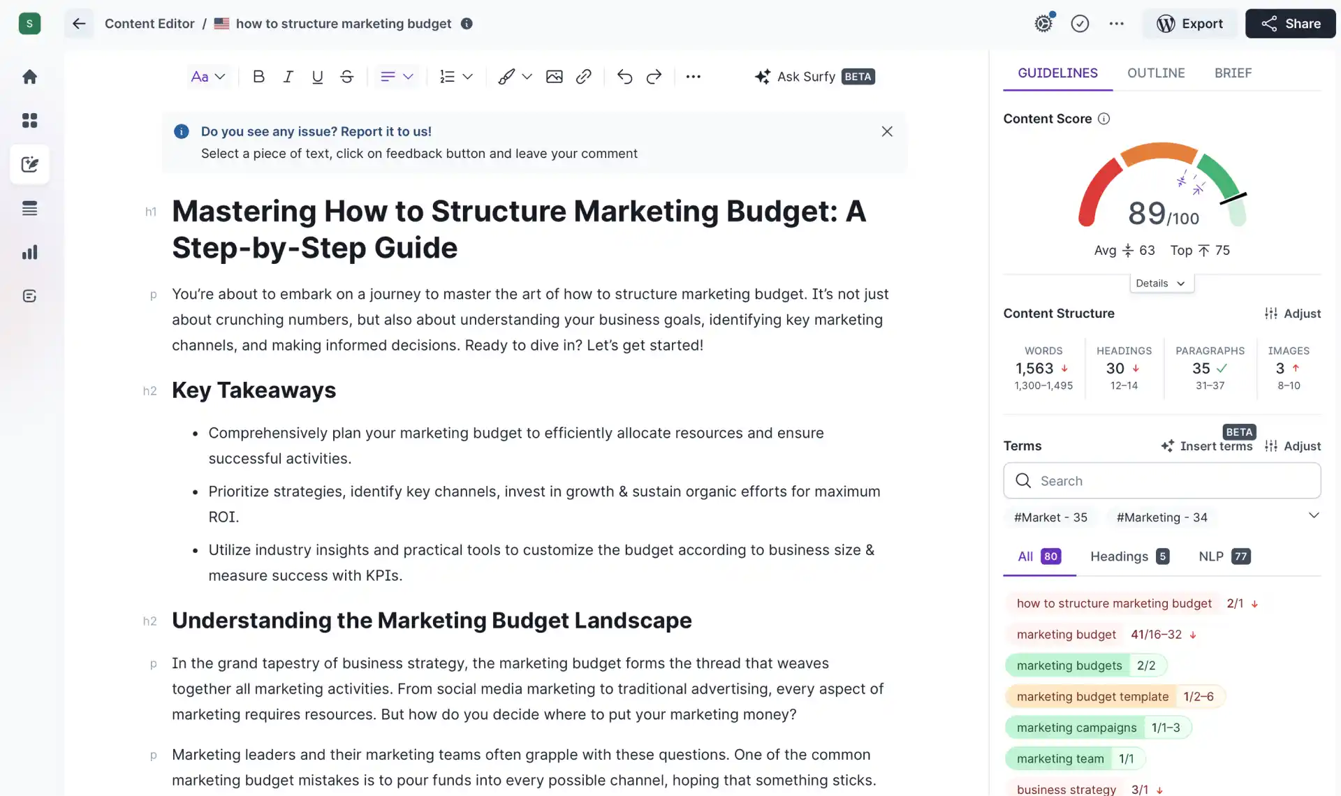 13 Tools for Content Creators we Tested this Month (2026) 3 SurferSEO Editor